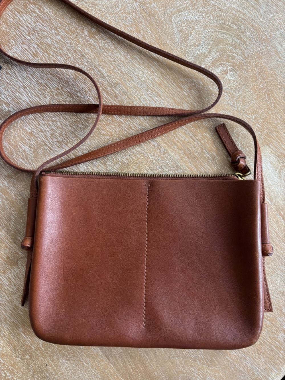 Madewell Leather Crossbody Bag in Chestnut Brown